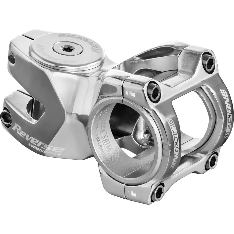 Attacco Manubrio Black-One Titanium D-2 50mm 31.8 & 35mm Argento Tappo Serie Sterzo e vite - image