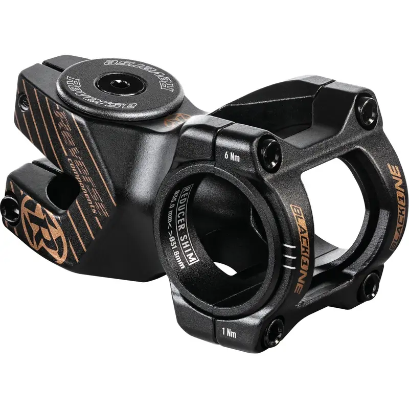 Attacco Manubrio Black-One D-2 50mm 31.8 & 35mm Nero/Rame Tappo Serie Sterzo e Vite - image