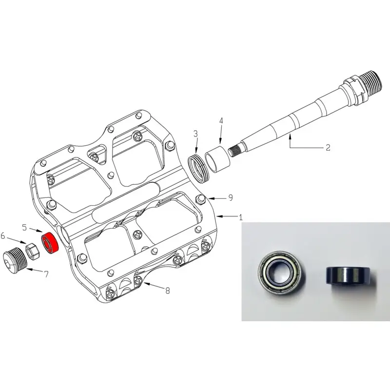 Pedal Bearings E-Escape/Black One/Base 2 Pieces - image