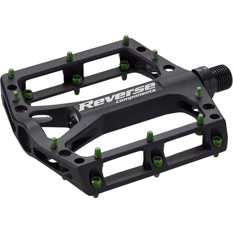 Par de Pedales MTB Flat Black One Negro/Verde Claro - image