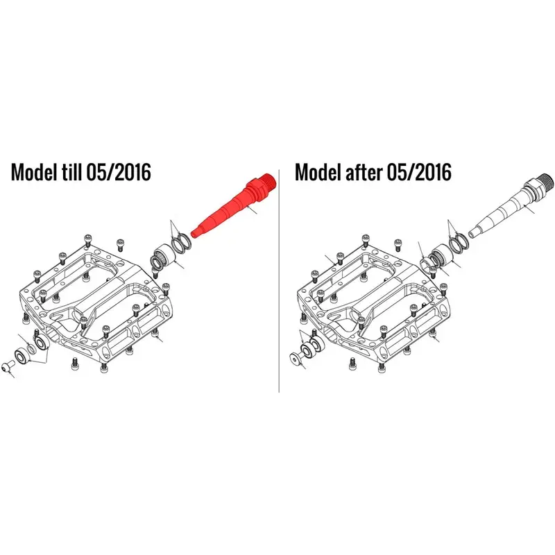 Left Pedal Spindle Black One up to 2016 - image