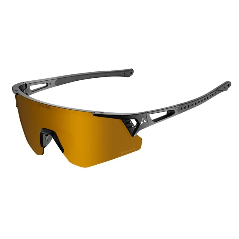 Lunettes de course Hayate R1 Miroir Noir Verre Or - image