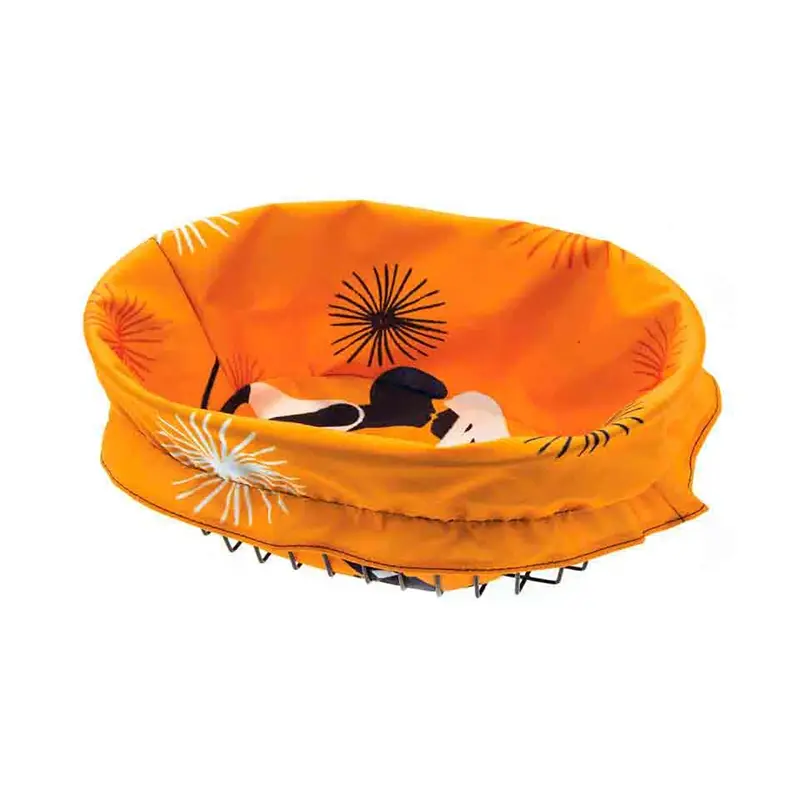 Fodera Per Cesto Dolcevita Arancione Con Fantasia - image