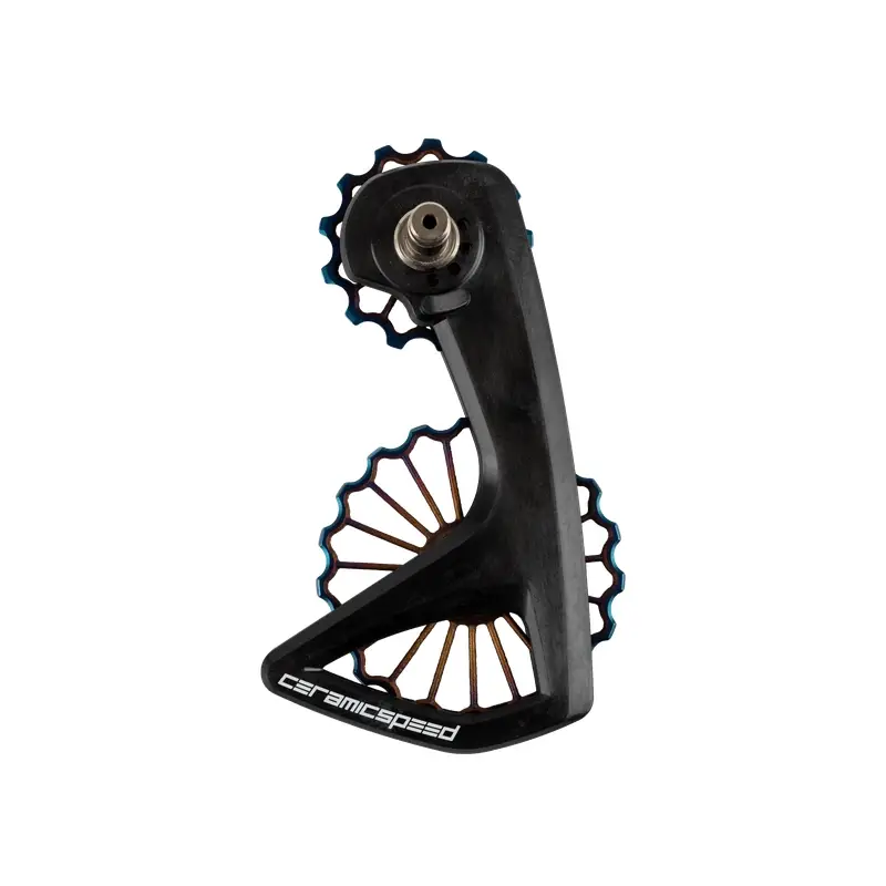 Gabbia Cambio OSPW RS Con Pulegge Titanio 12v Shimano 9250/8150 Nero/Oil Slick Rivestito - image