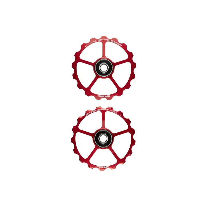 Coppia Pulegge Ospw Alluminio 11/12v Shimano/eTap Ricambio 17/17d Nero Rivestite #1