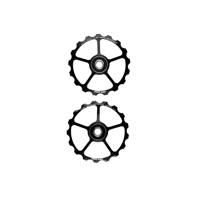 Coppia Pulegge Ospw Alluminio 11v Shimano/eTap Ricambio 17/17d Rosso Rivestite - image