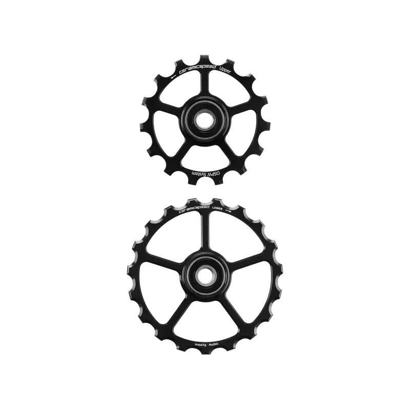 Coppia Pulegge Ospw Alluminio 12v Sram Axs Ricambio 15/19d Nero Rivestite - image