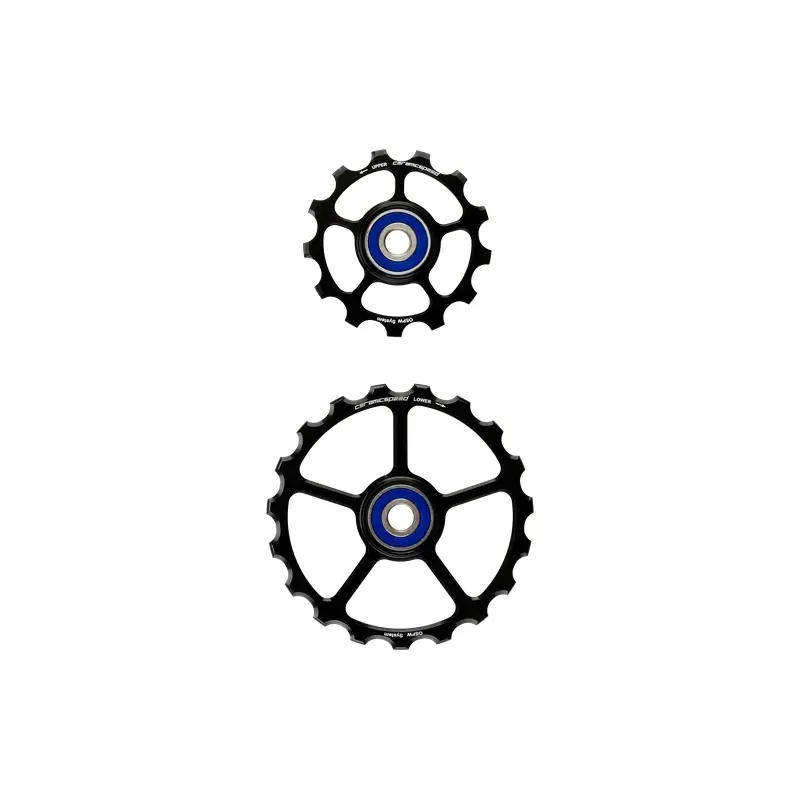 Coppia Pulegge Ospw Alluminio 11/12v Shimano Ricambio 13/19d Nero - image