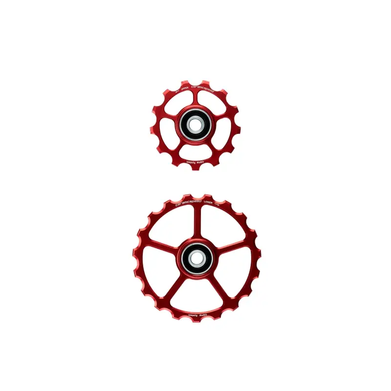 Coppia Pulegge Ospw Alluminio 11/12v Shimano Ricambio 13/19d Nero Rivestite #1