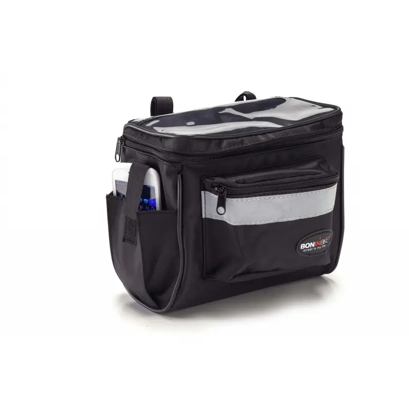 Borsa Al Manubrio Con Velcro Nero Rifrangente - image