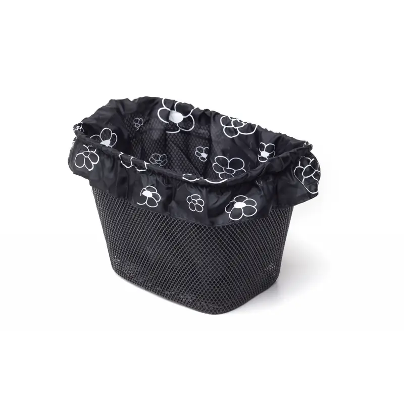 Copricestino Anteriore Nero Fiori Bianchi - image