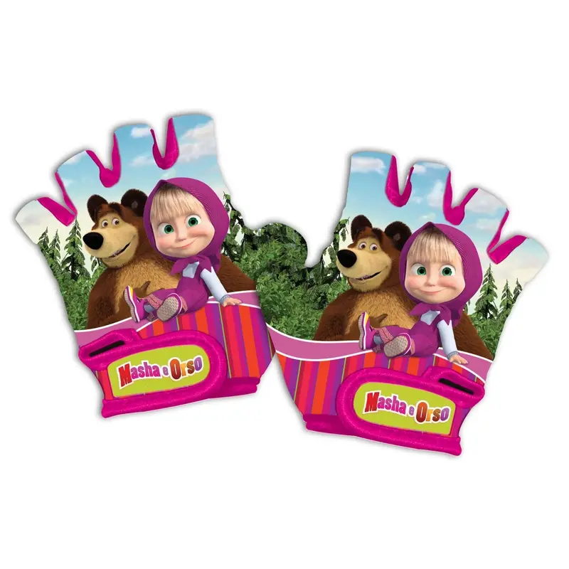 Gants de fille masha et ours rose - image