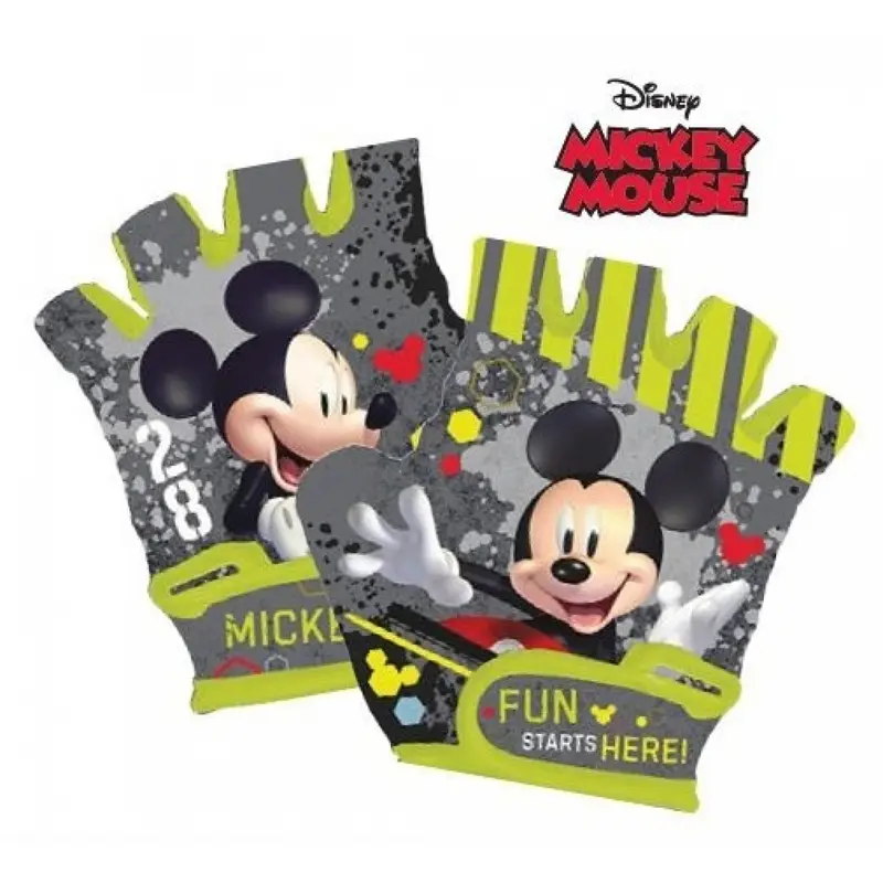 Gants gris Mickey souris / gants verts - image