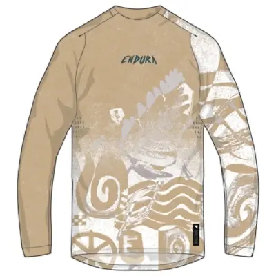 Camiseta de MTB Manga Larga Singletrack Print Sand Talla S - image