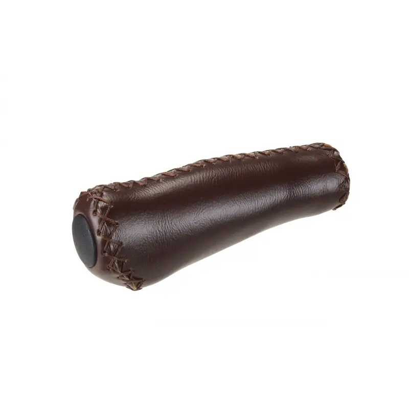 Coppia Manopole Ergonomiche In Similpelle 135mm Marrone - image