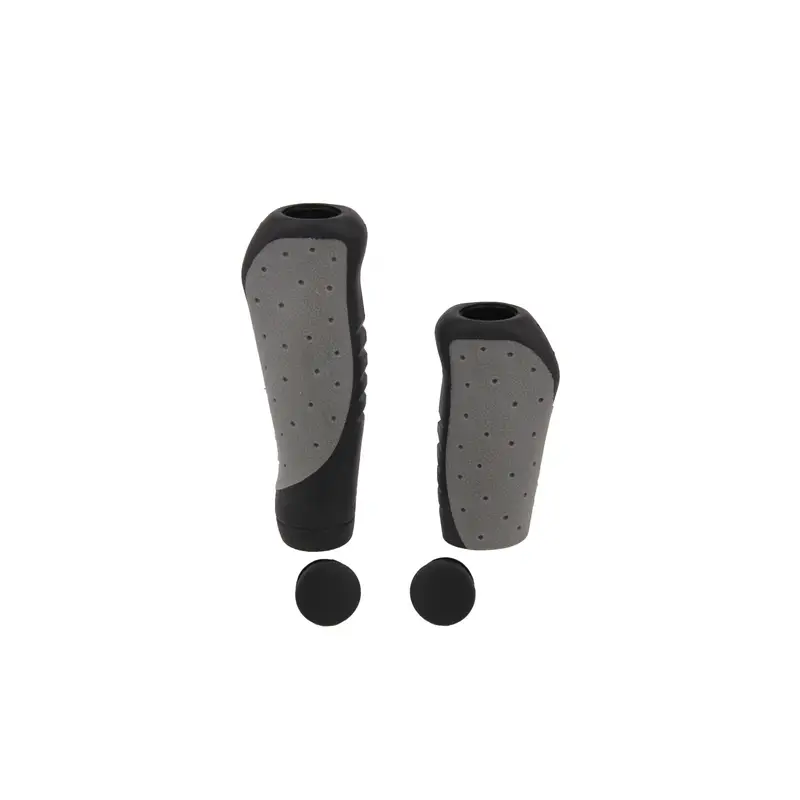 Coppia Manopole Ergonomiche In Gomma 92mm - 135mm Nero/Grigio - image