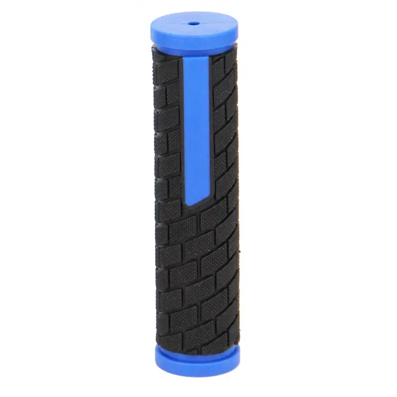 Coppia Manopole MTB In Gomma 128mm Nero/Blu - image