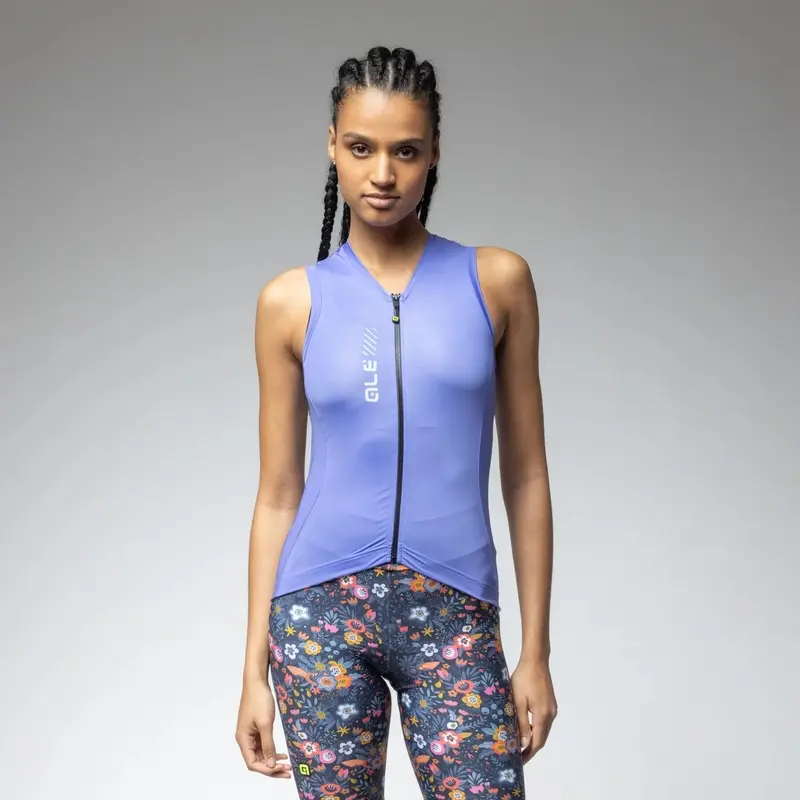 Women's Sleeveless Color Block Road Jersey Pragma Jacaranda Size XL - image