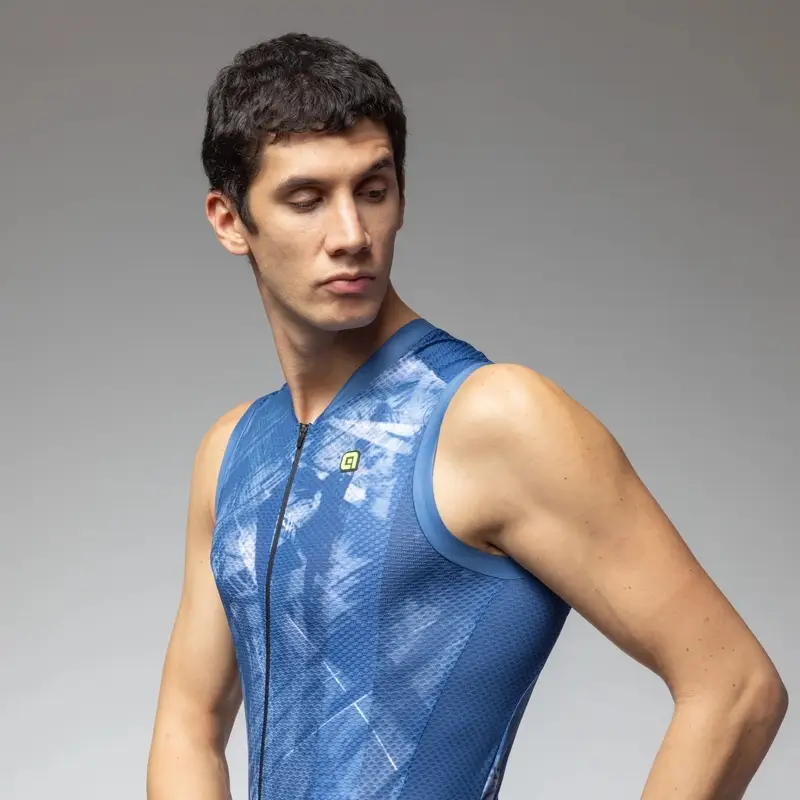 Sleeveless Mirror PR-E Ink Blue Road Jersey Size 4XL #1