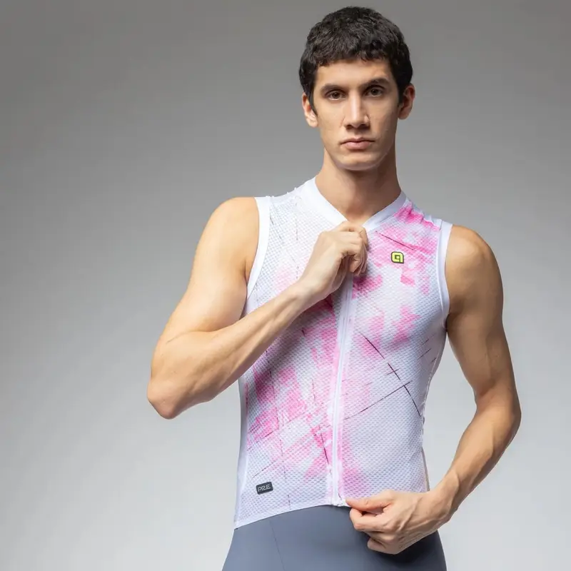 Ärmelloses Straßenjersey Mirror PR-E Schockierendes Rosa Größe XXL - image