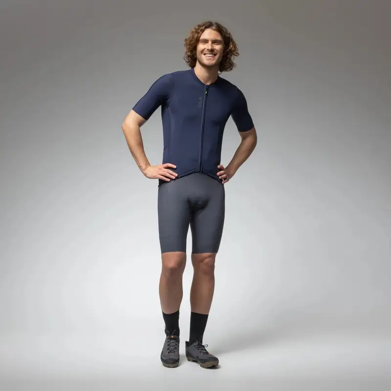 MTB Short Sleeve Color Block Off Road Pragma Navy Blue Size M #3