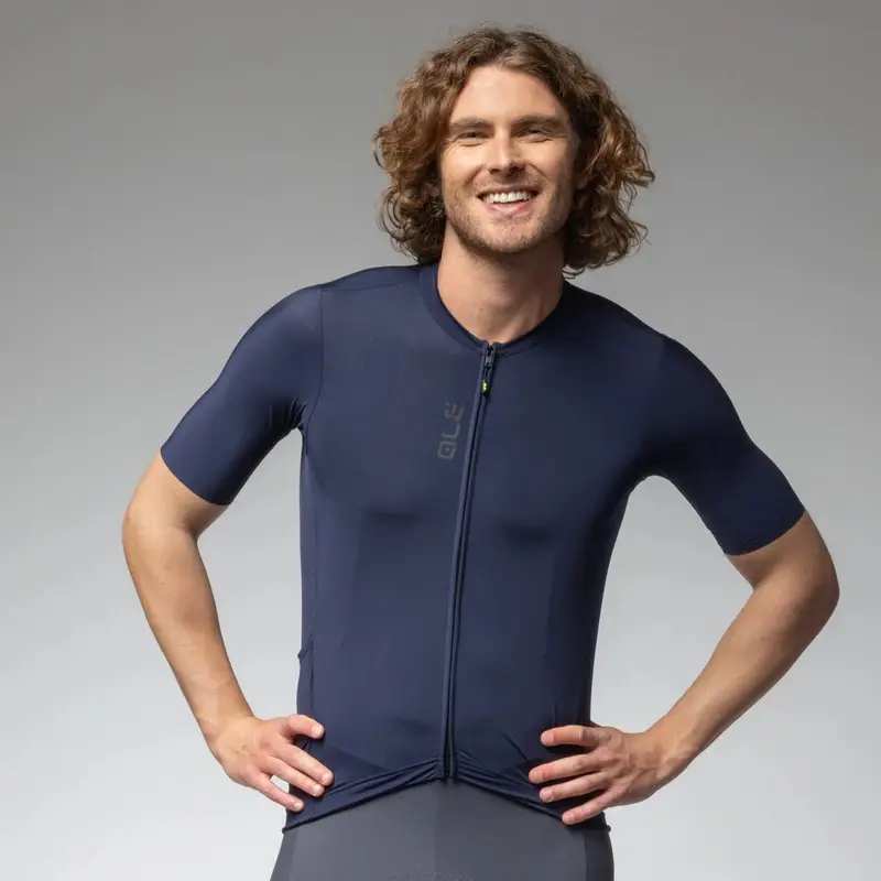 MTB Short Sleeve Color Block Off Road Pragma Navy Blue Shirt Size XXL - image