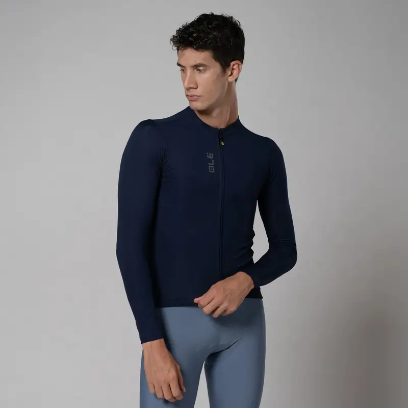 Long Sleeve Color Block Road Jersey Pragma Navy Blue Size 3XL - image