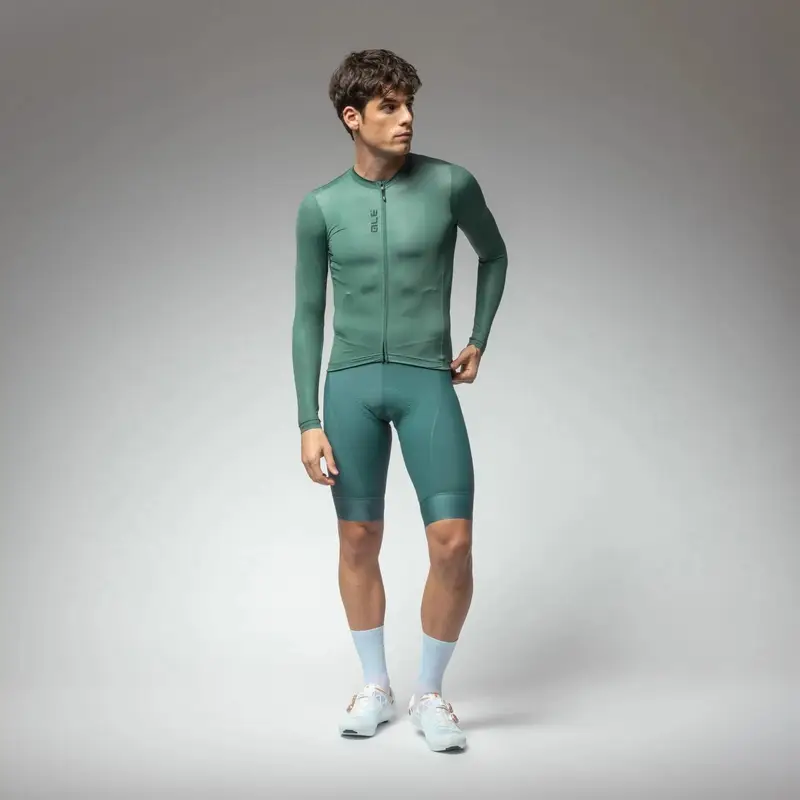 Maillot de Route Manches Longues Color Block Pragma Vert Mousse Taille M #3