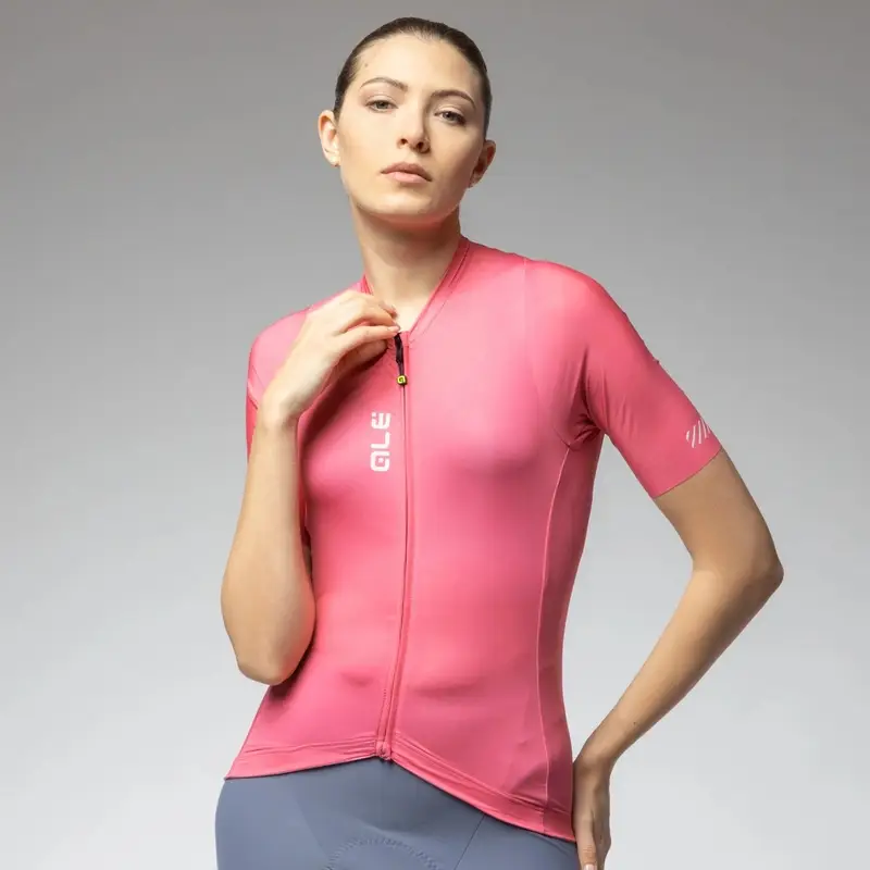 Maillot de Route Manches Courtes Femme Color Block Pragma Flamant Rose Taille XXL - image