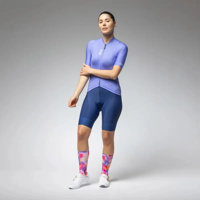 Frauen Kurzarm-Straßenradtrikot Color Block Pragma Jacaranda Größe S #3