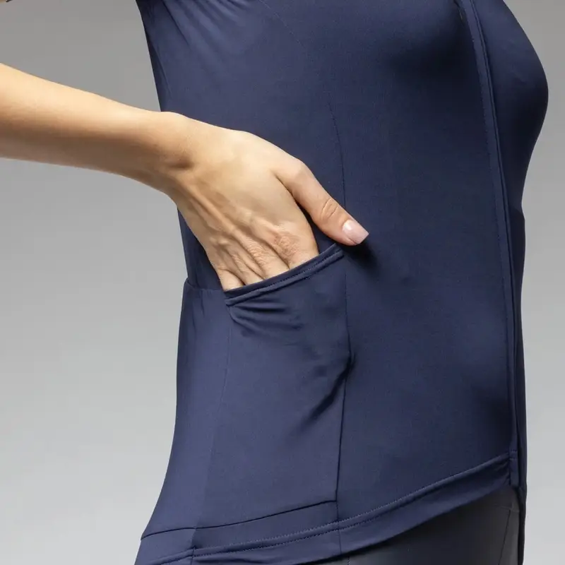 Women's Short Sleeve MTB Jersey Color Block Off Road Pragma Navy Blue Size 5XL #3