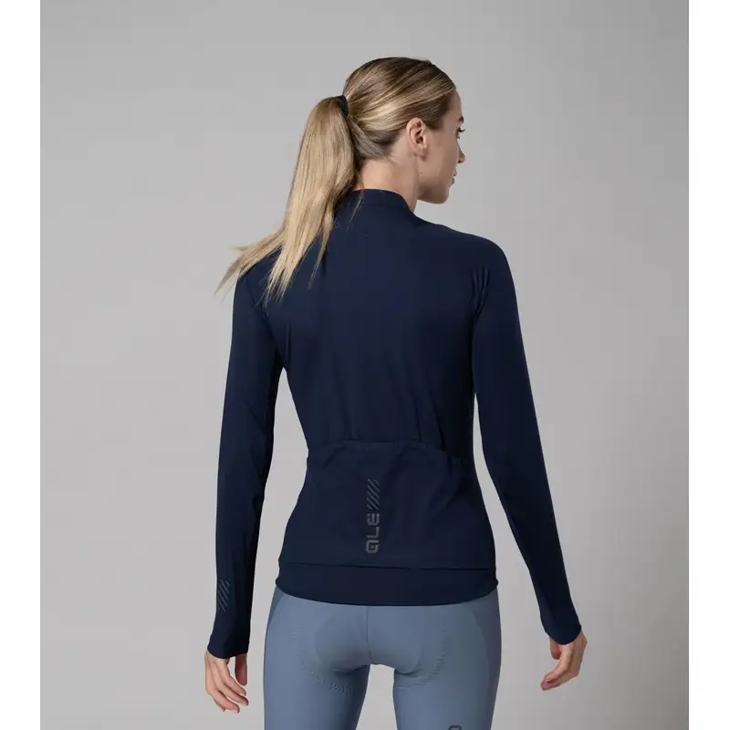 Women's Long Sleeve Color Block Pragma Navy Blue Road Jersey Size L #2