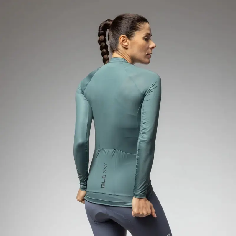 Maillot Route Manches Longues Femme Color Block Pragma Vert Mousse Taille XL #2