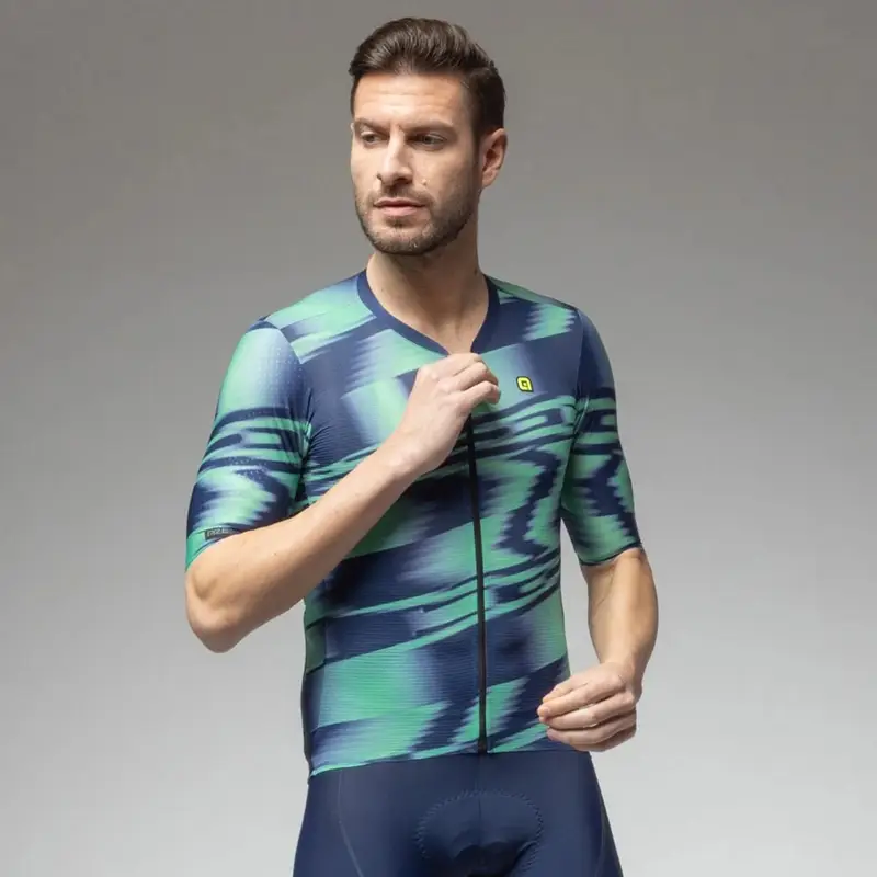 Maillot de Route Manches Courtes Techno PR-E Vert Caraïbes Taille S - image