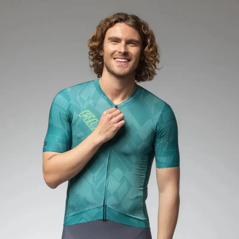 Road Short Sleeve Jersey Pattern PR-E Emerald Size 5XL - image