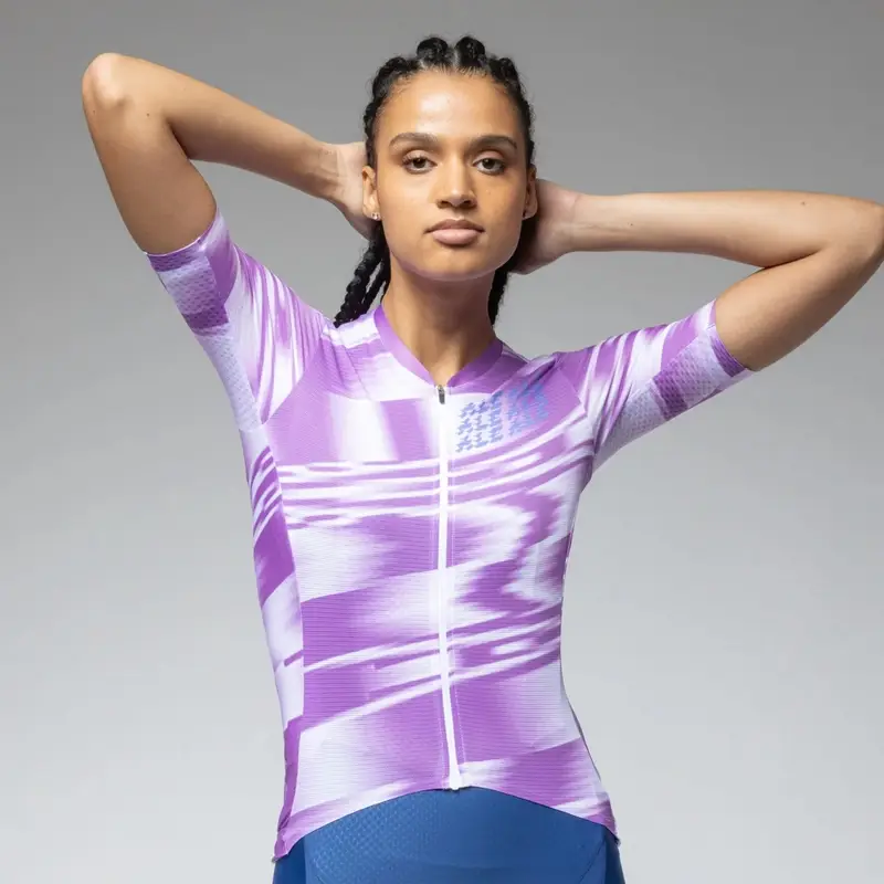 Women's Short Sleeve Techno PR-E Lavender Road Jersey Size 4XL - image