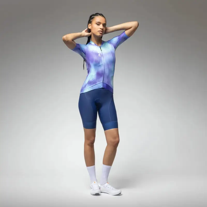 Frauen Kurzarm Straßenjersey Argon PR-E Multiazzurro Größe XXL #3