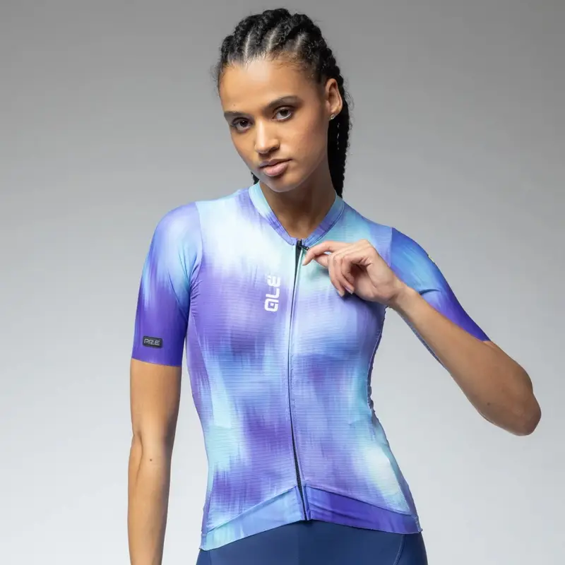 Frauen Kurzarm Straßenjersey Argon PR-E Multiazzurro Größe 5XL - image