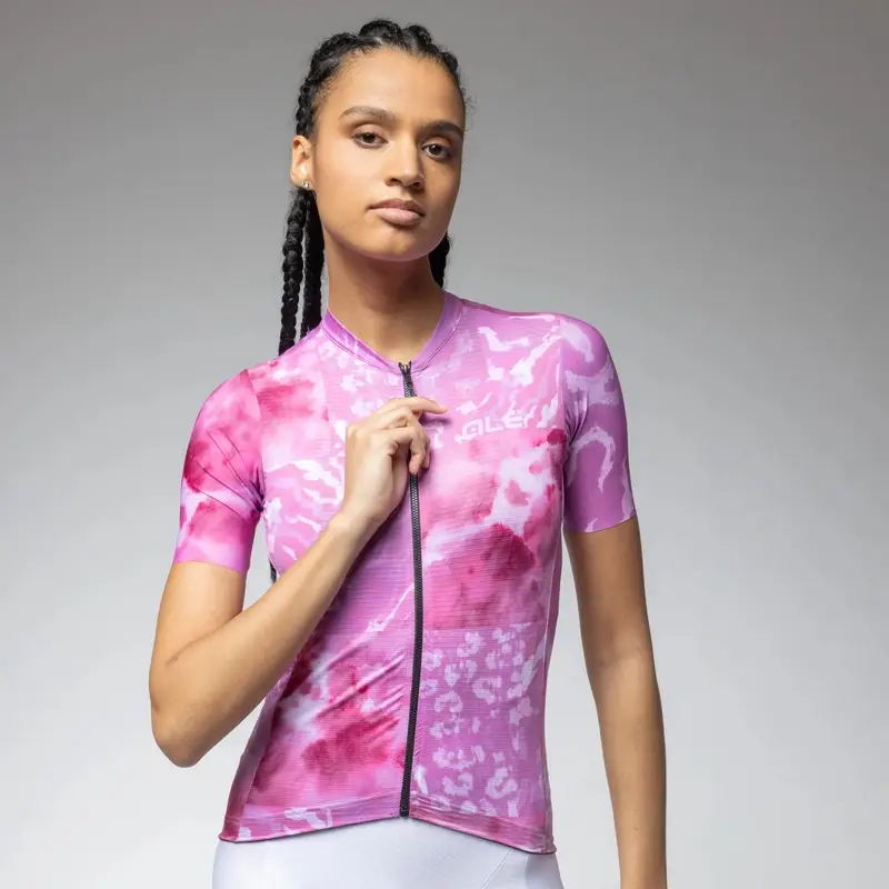 Road Short Sleeve Jersey Woman Linfa Pragma Multirosa Size 3XL - image