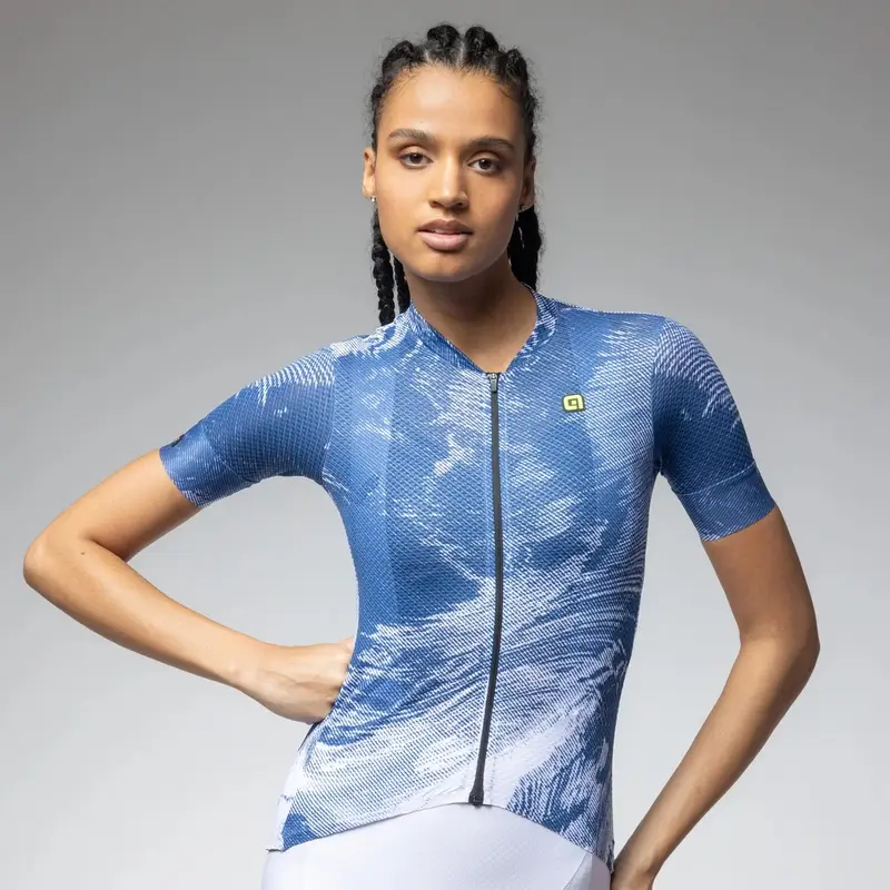 PR-E Ink Blue Damen Kurzarm Straßenfahrradtrikot Größe XL - image