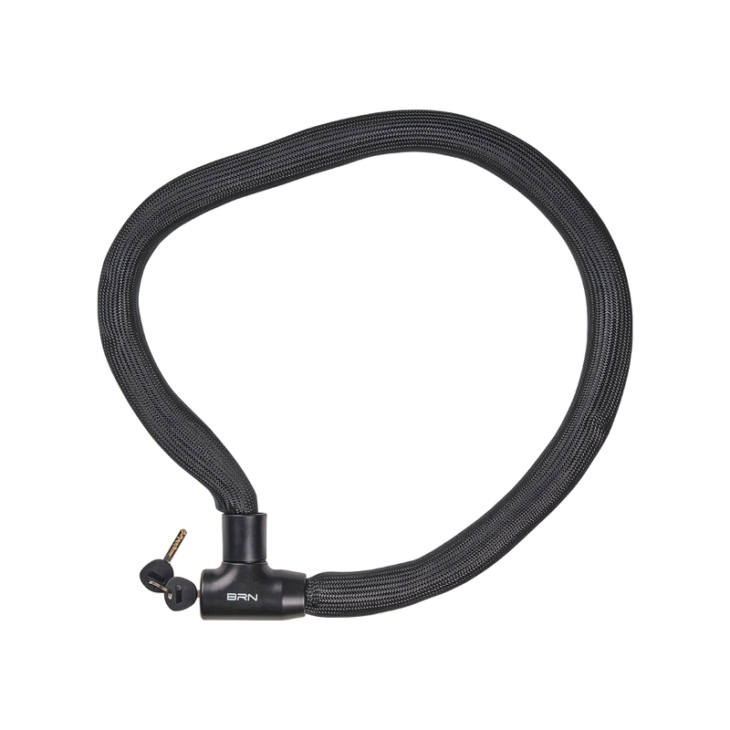 Cadenas à chaîne flexible avec clé 1200 x 6mm Noir