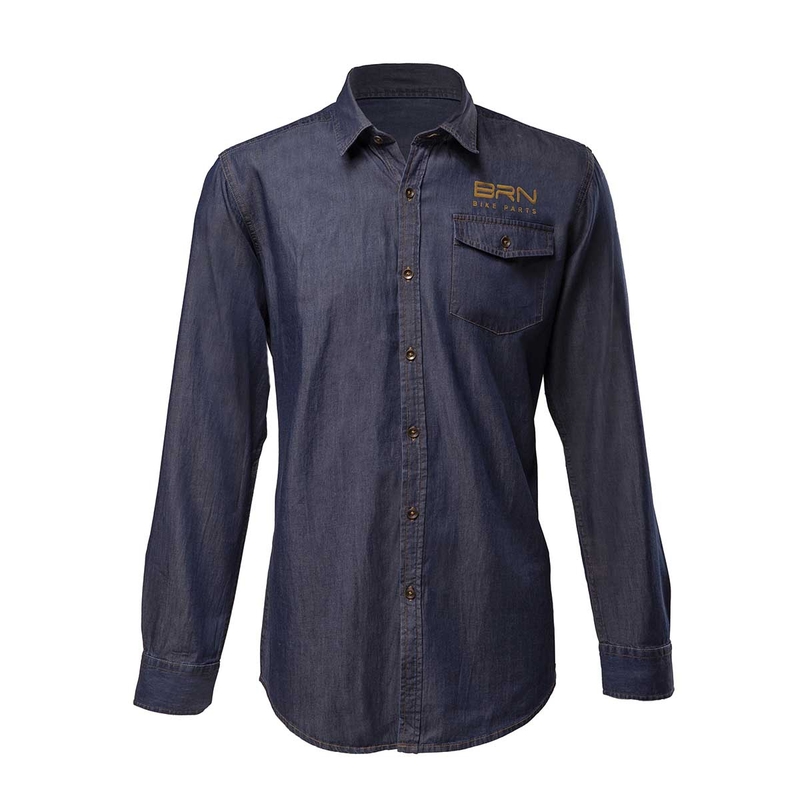 Camicia Jeans Uomo Blu Taglia L