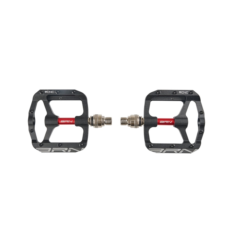 Coppia Pedali Con Sgancio Rapido Alluminio Nero/Rosso