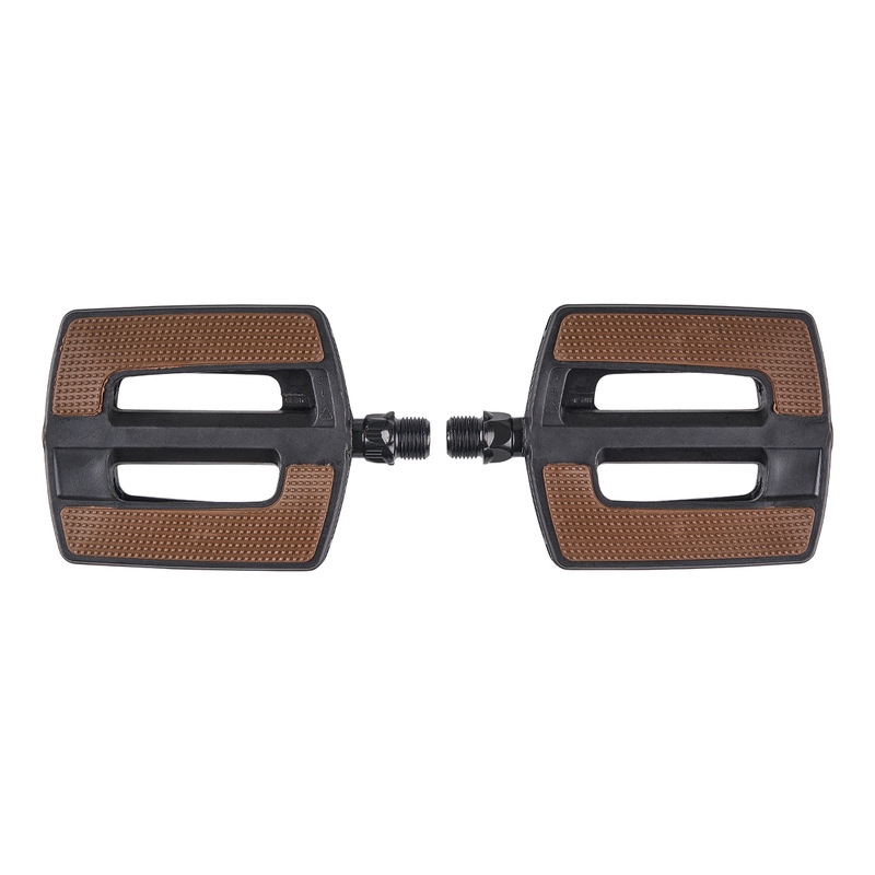 Coppia Pedali City/Trekking Antiscivolo Nylon Nero/Marrone