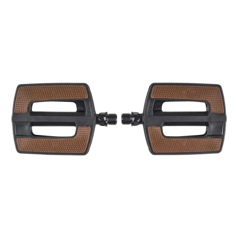 Coppia Pedali City/Trekking Antiscivolo Nylon Nero/Marrone - image