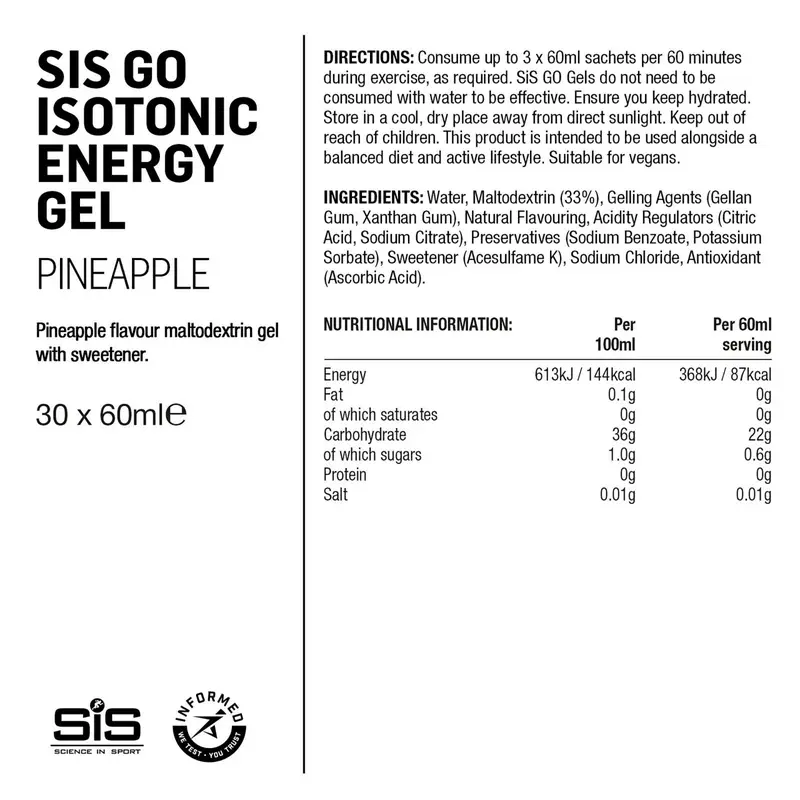 Gel GO Isotonic Energy Gel Pineapple 60ml #2