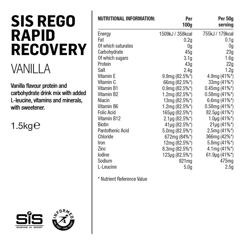Bevanda Recupero Rego Rapid Recovery Powder Vanilla 1.5kg #2