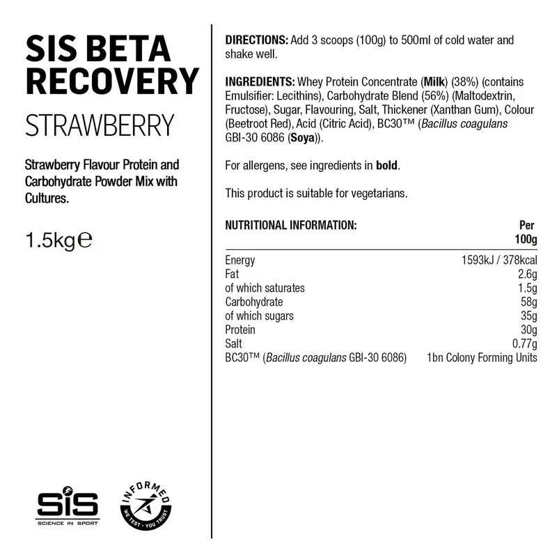 Bevanda Recupero Beta Fuel Recovery Powder Strawberry 1.5kg #1