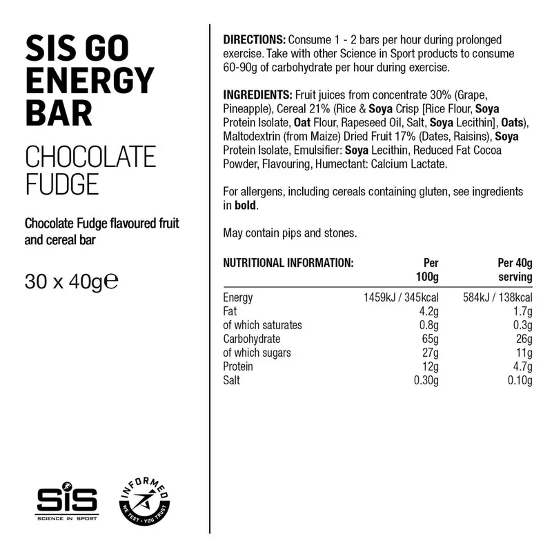 Barretta GO Energy Chocolate Fudge Bar 40g #2