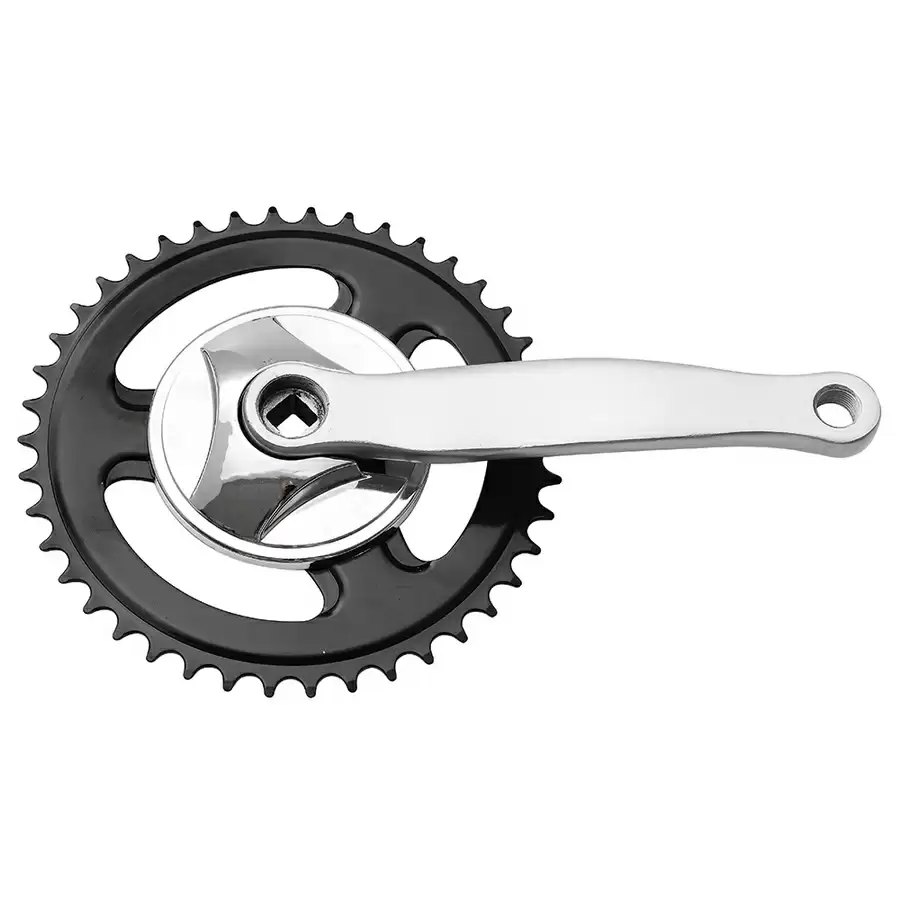 Faltbare Fahrrad-Kurbelgarnitur aus Stahl 38 Zähne x 152 mm Silber - image